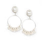 Seize Your Moment - White - Paparazzi Earring Image
