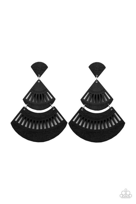 Oriental Oasis - Black - Paparazzi Earring Image