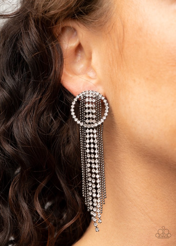 Dazzle by Default - Black - Paparazzi Earring Image