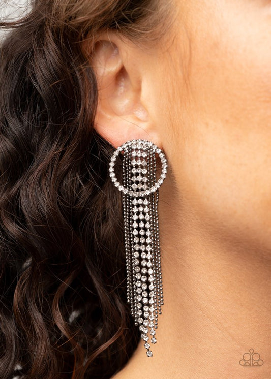 Dazzle by Default - Black - Paparazzi Earring Image