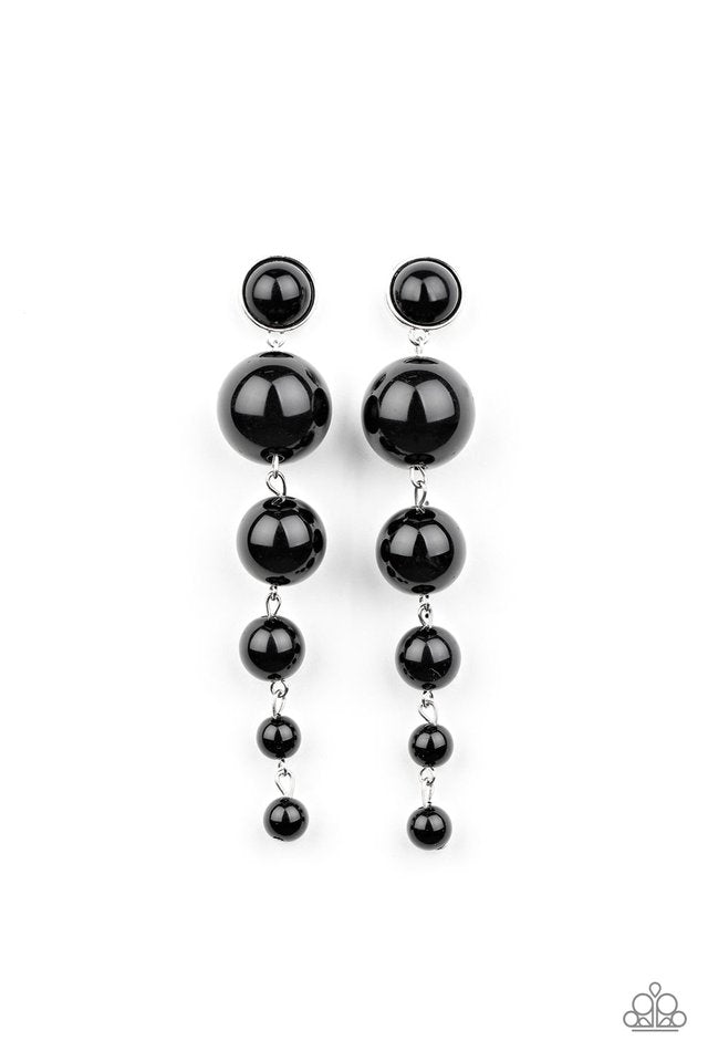 Living a WEALTHY Lifestyle - Black - Paparazzi Earring Image