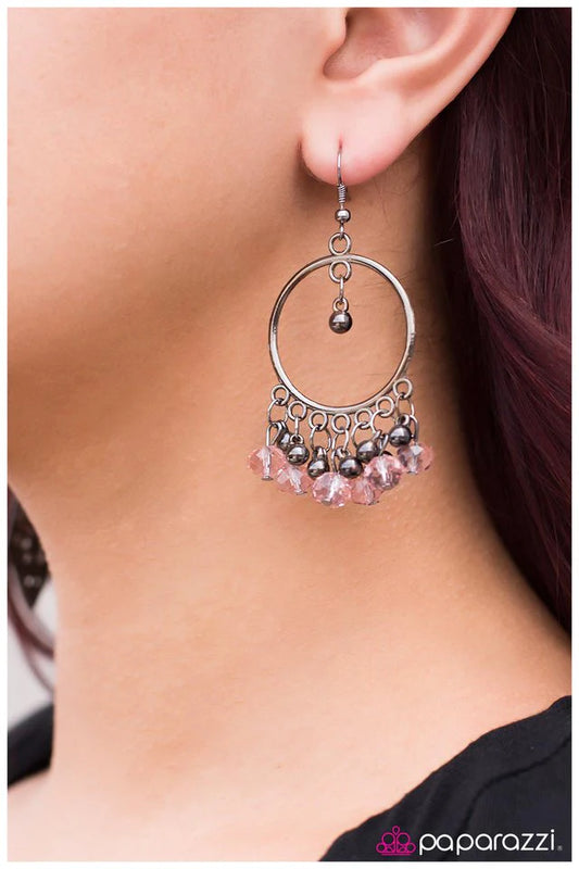 Paparazzi Earring ~ Twilight Zone - Pink