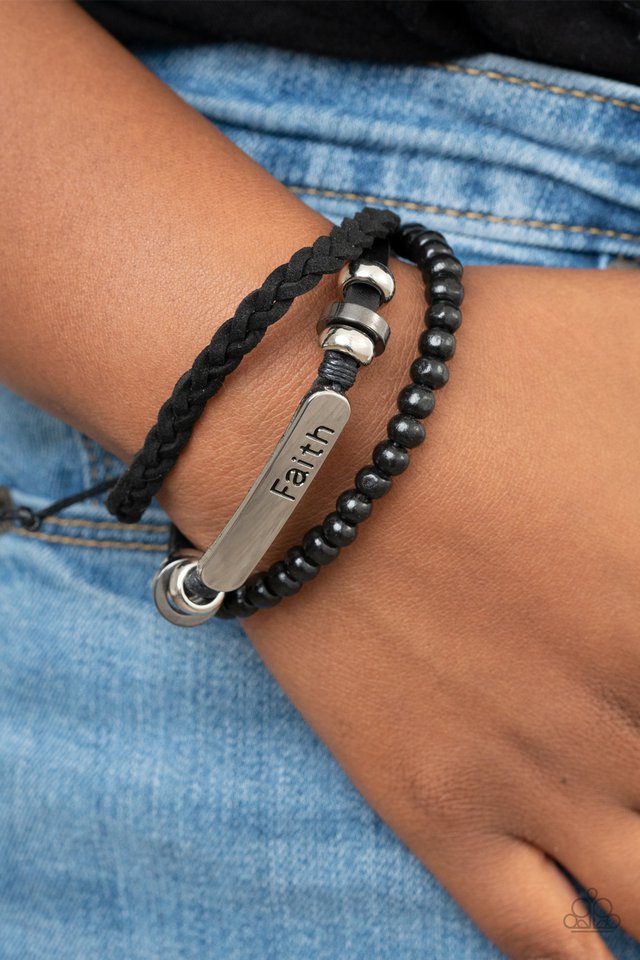 Let Faith Be Your Guide - Black - Paparazzi Bracelet Image