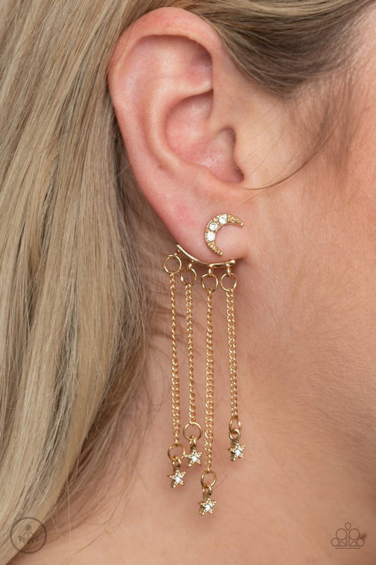 Cosmic Goddess - Gold - Paparazzi Earring Image