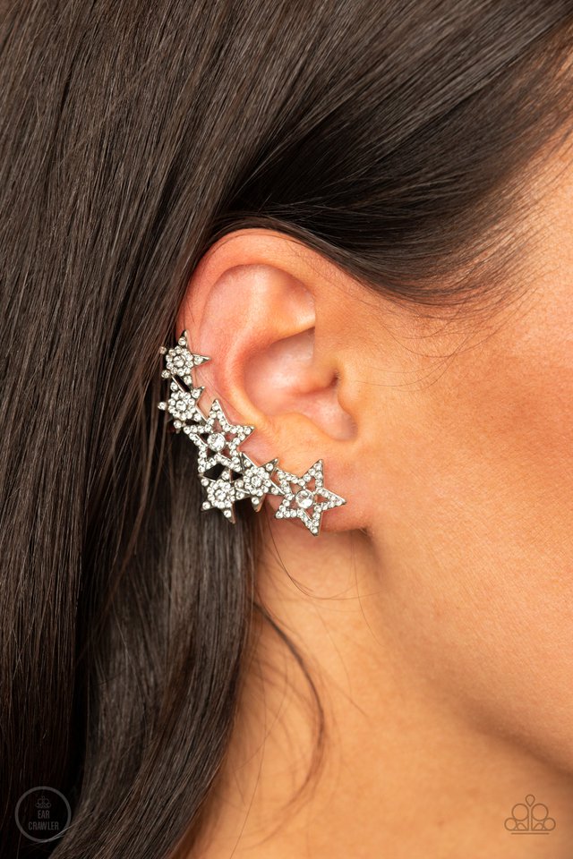 Paparazzi Earring Star-Spangled Shimmer White – Paparazzi Jewelry  Online Store
