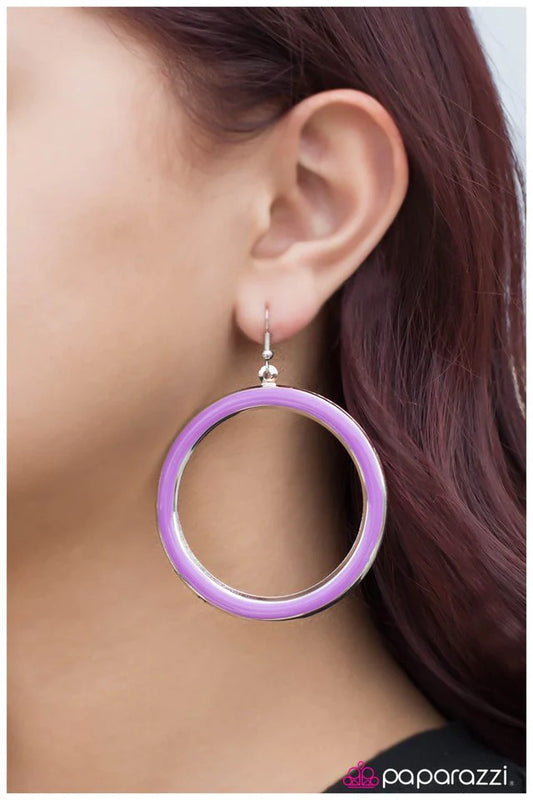 Paparazzi Earring ~ Purple Hula - Purple