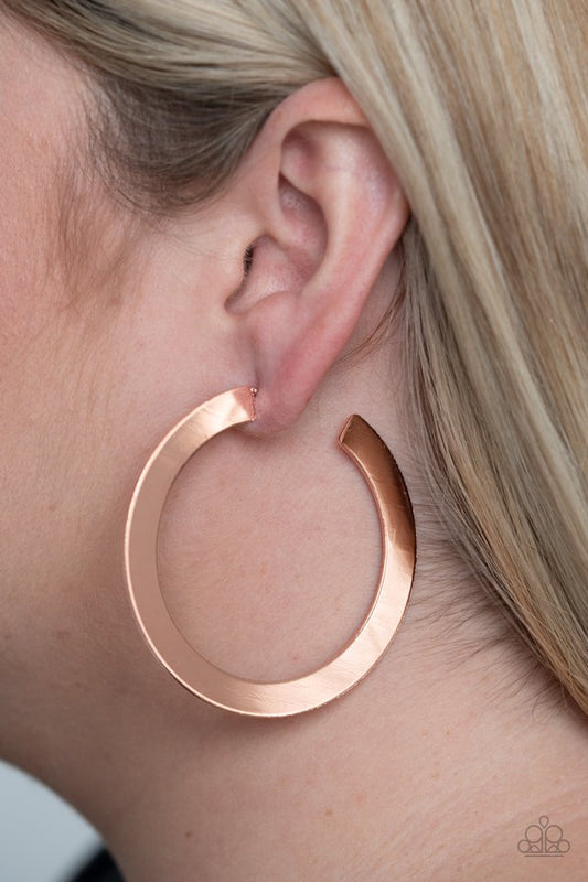 The Inside Track - Copper - Paparazzi Earring Image