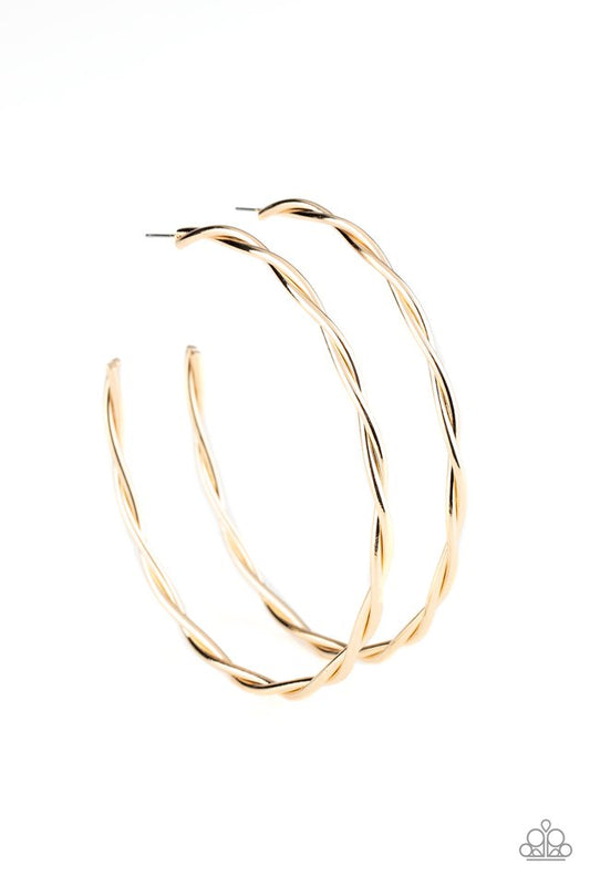 Out of Control Curves - Gold - Paparazzi Earring Image