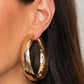 Hey, HAUTE-Shot - Gold - Paparazzi Earring Image