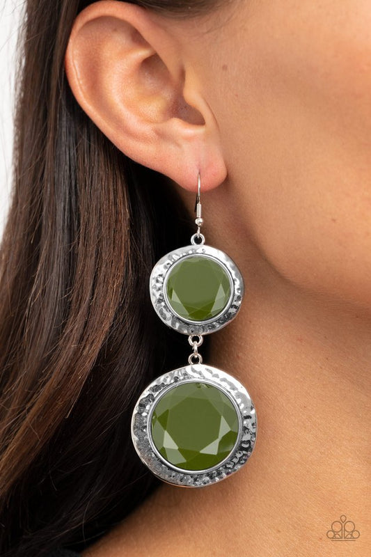 Thrift Shop Stop - Green - Paparazzi Earring Image