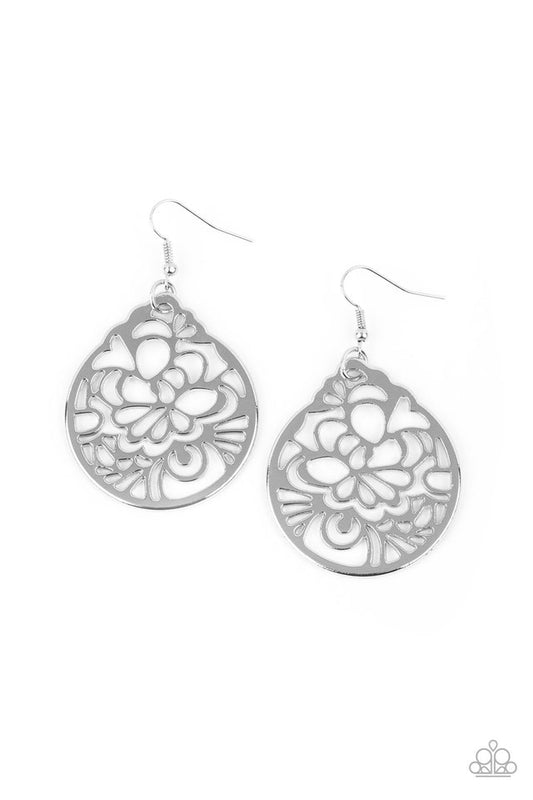 Garden Mosaic - Silver - Paparazzi Earring Image