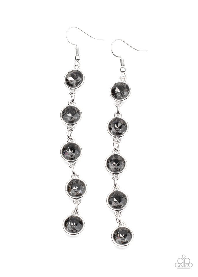 Trickle Down Twinkle - Silver - Paparazzi Earring Image