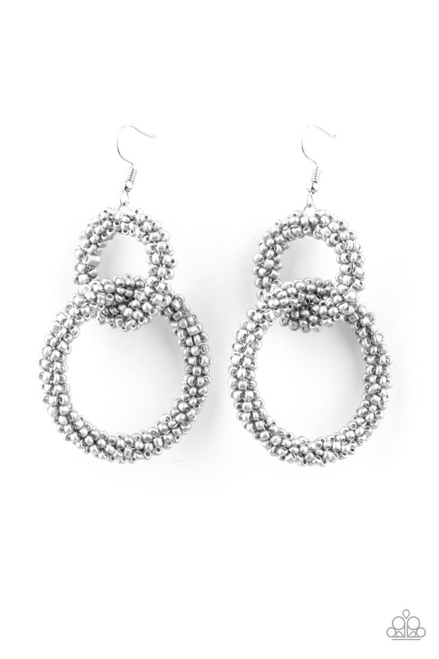 Luck BEAD a Lady - Silver - Paparazzi Earring Image