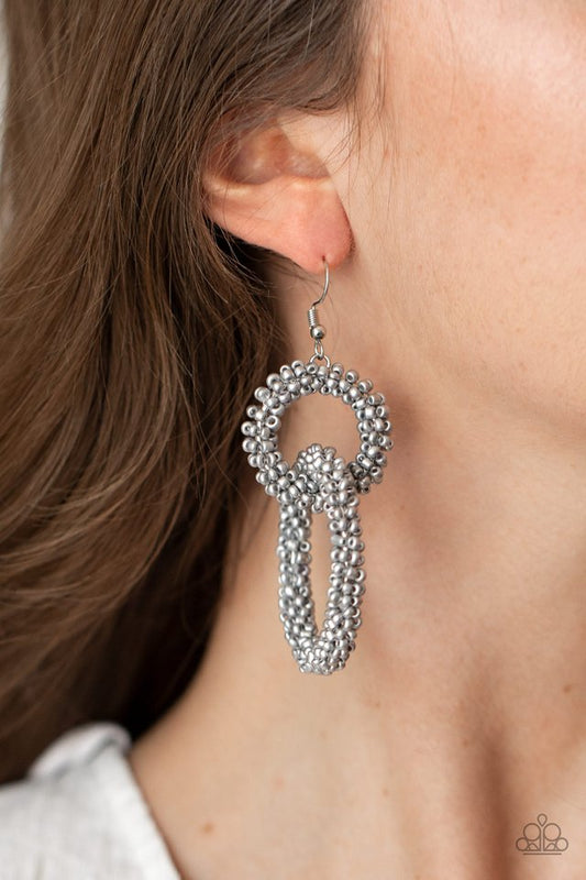 Luck BEAD a Lady - Silver - Paparazzi Earring Image