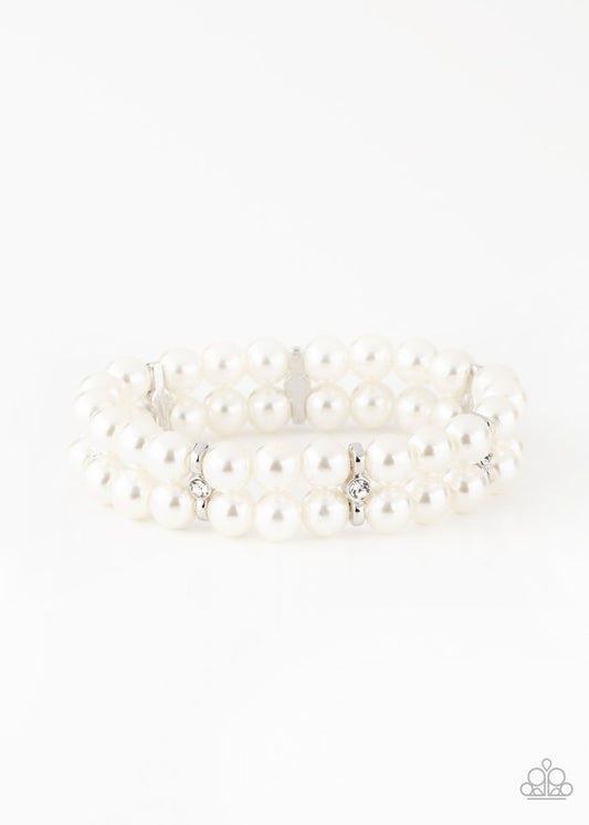 Downtown Debut - White - Paparazzi Bracelet Image