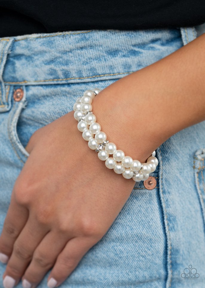 Downtown Debut - White - Paparazzi Bracelet Image