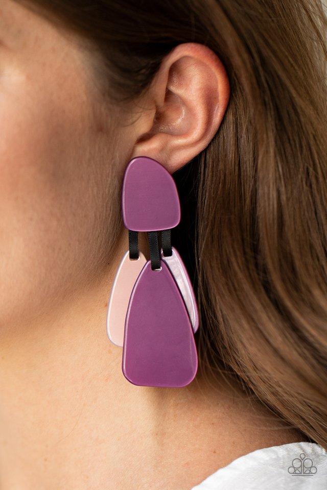All FAUX One - Purple - Paparazzi Earring Image