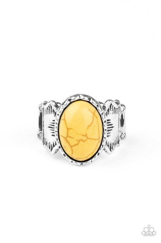 Aint No Mesa High Enough - Yellow - Paparazzi Ring Image