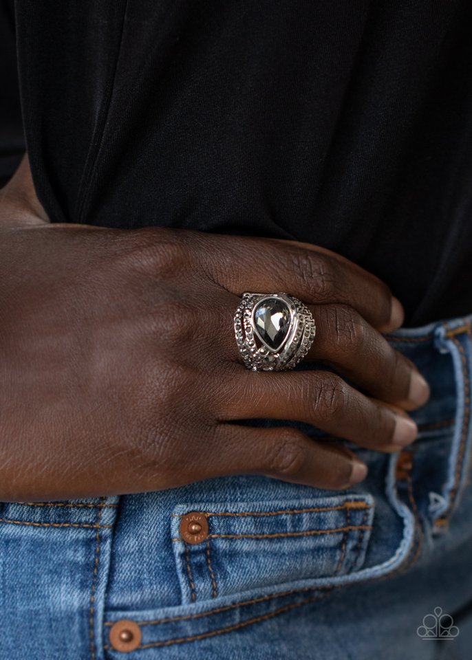 Stepping Up The Glam - Silver - Paparazzi Ring Image