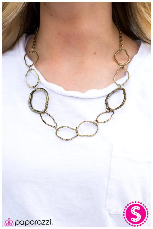 Paparazzi Necklace ~ Pinch Me - Brass