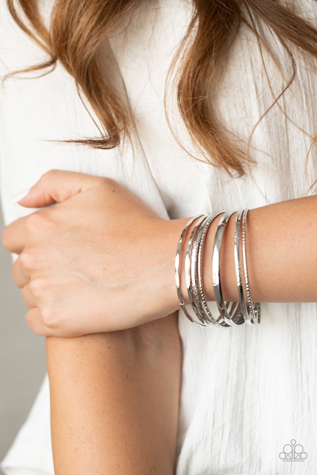 Top Of The Heap - Silver - Paparazzi Bracelet Image