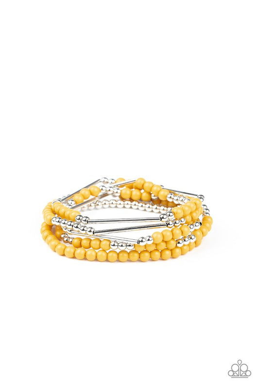 BEAD Between The Lines - Yellow - Paparazzi Bracelet Image