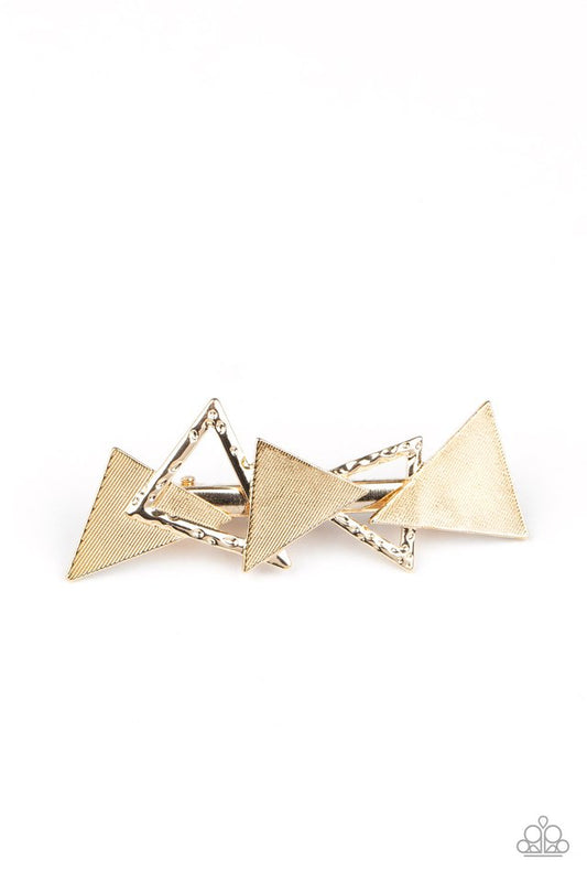 Know All The TRIANGLES - Gold - Paparazzi Hair Accessories Image