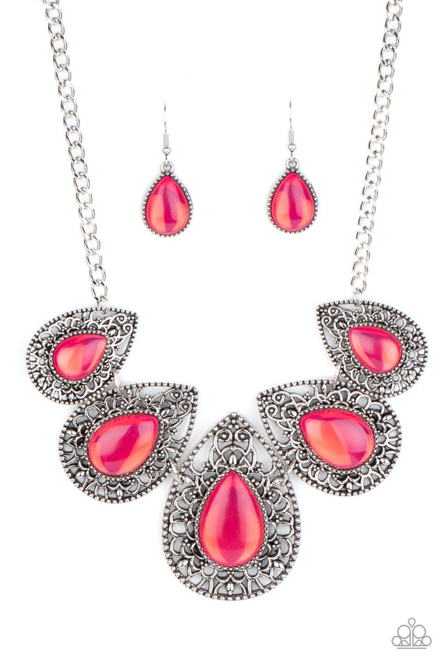 Opal Auras - Pink - Paparazzi Necklace Image