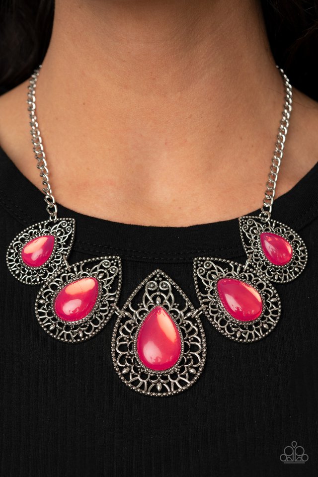 Opal Auras - Pink - Paparazzi Necklace Image