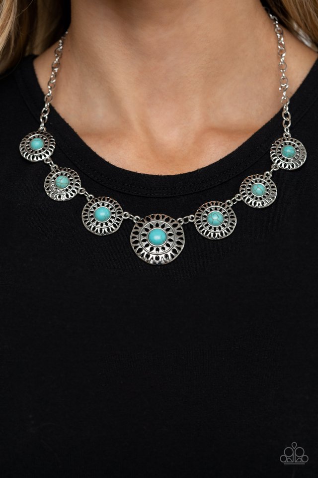 Sahara Solar Power - Blue - Paparazzi Necklace Image