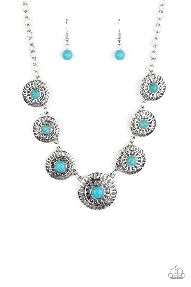 Sahara Solar Power - Blue - Paparazzi Necklace Image