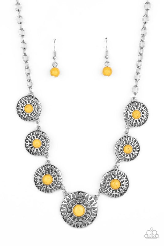 Sahara Solar Power - Yellow - Paparazzi Necklace Image