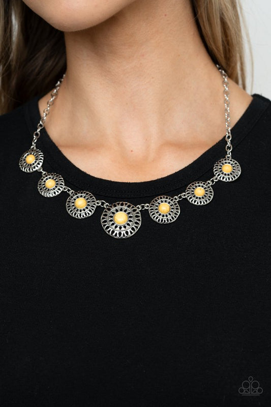 Sahara Solar Power - Yellow - Paparazzi Necklace Image