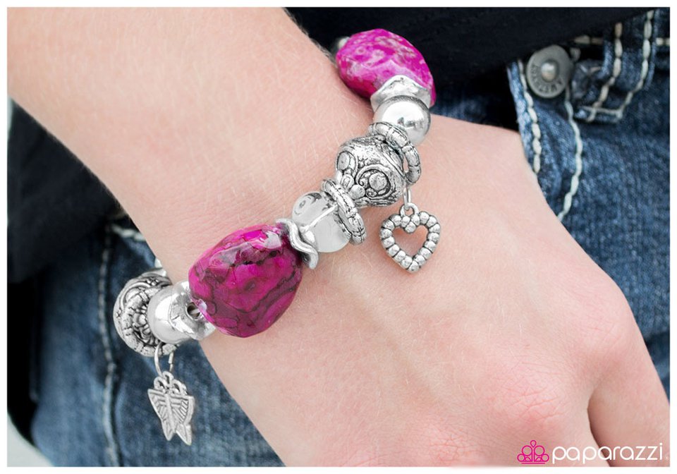 Pulsera Paparazzi ~ Shopaholic - Rosa