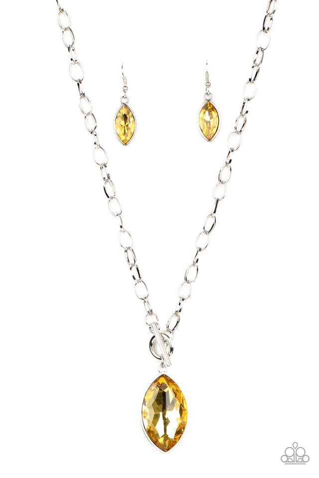 Unlimited Sparkle - Yellow - Paparazzi Necklace Image