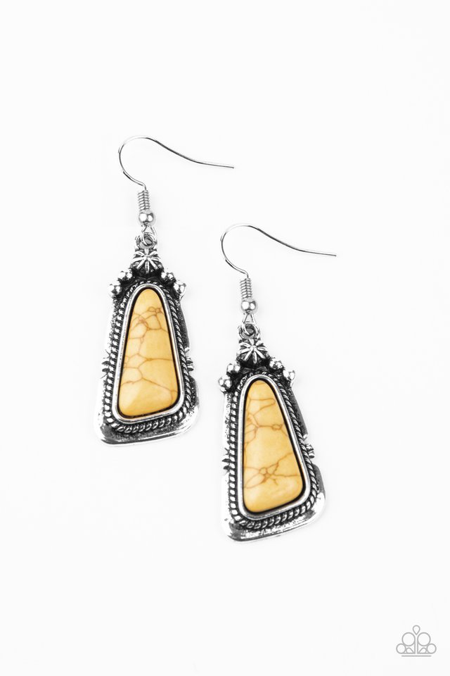 Sahara Solitude - Yellow - Paparazzi Earring Image