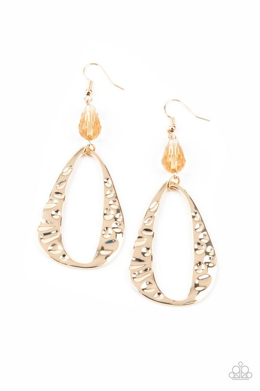 Enhanced Elegance - Gold - Paparazzi Earring Image