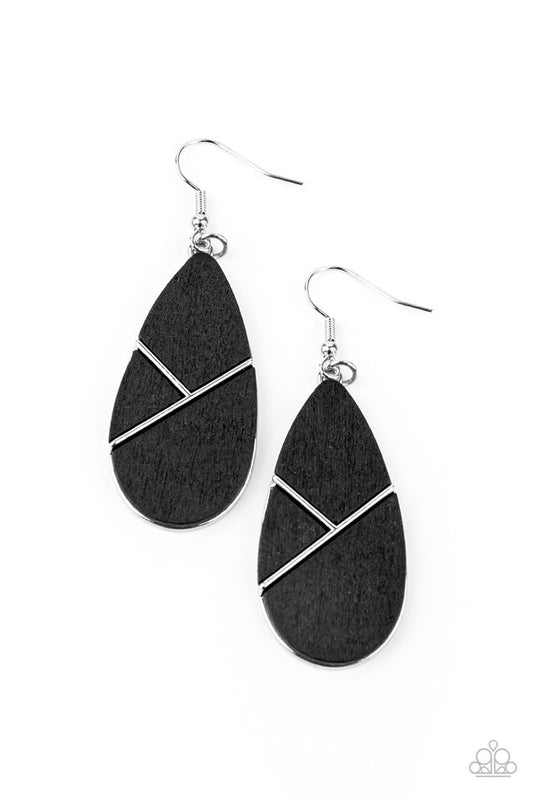 Sequoia Forest - Black - Paparazzi Earring Image
