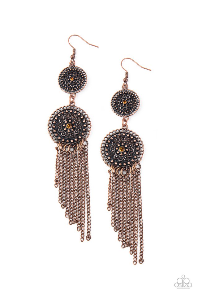 Medallion Mecca - Copper - Paparazzi Earring Image