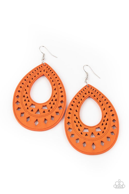 Belize Beauty - Orange - Paparazzi Earring Image