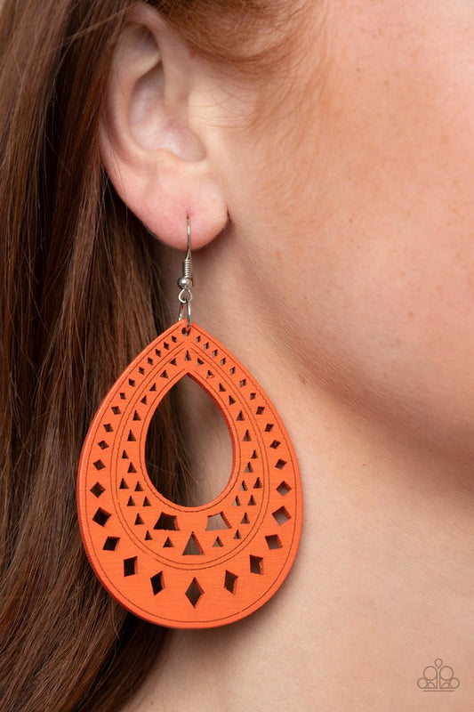 Belize Beauty - Orange - Paparazzi Earring Image