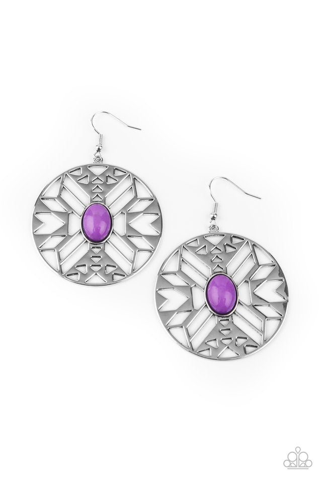 Southwest Walkabout - Purple - Paparazzi Earring Image