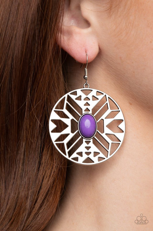 Southwest Walkabout - Purple - Paparazzi Earring Image