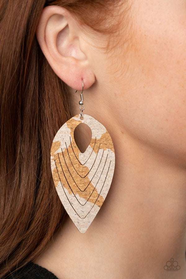 Paparazzi Earring Cork Cabana White Paparazzi Jewelry Online