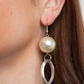 Big Spender Shimmer - White - Paparazzi Earring Image