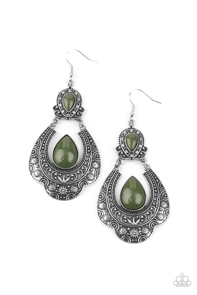 Rise and Roam - Green - Paparazzi Earring Image