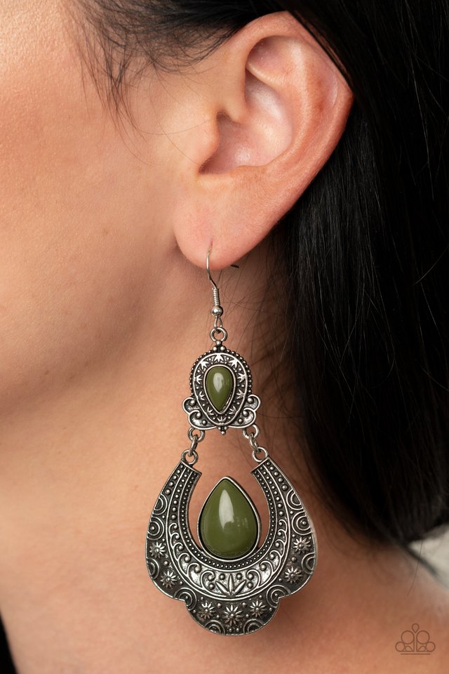 Rise and Roam - Green - Paparazzi Earring Image