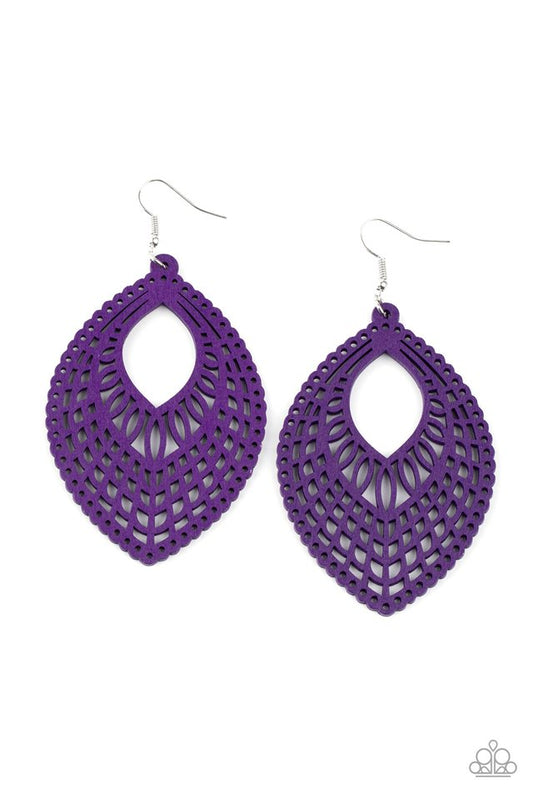 One Beach At A Time - Purple - Paparazzi Earring Image