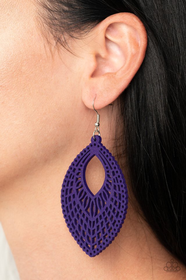 One Beach At A Time - Purple - Paparazzi Earring Image