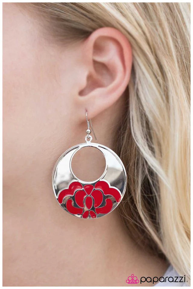 Paparazzi Earring ~ ISLE Survive - Red